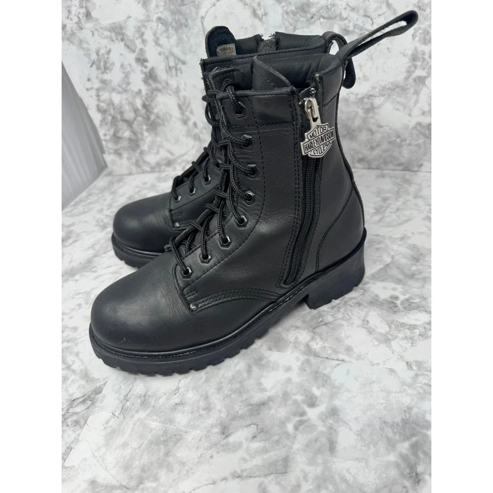 Harley Davidson Y2K ☠️Leather‎ Boots Mens 8.5 Womens 10 Biker Grunge Punk Moto